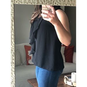 Black By&By Sheer Bow Tank Top